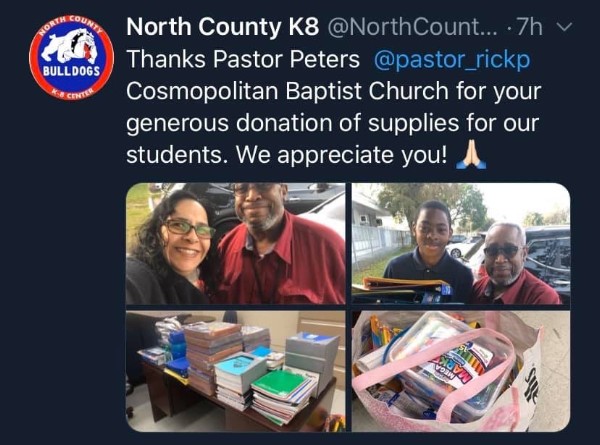 Outreach Ministry - North County K8 School Supplies Image
